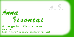 anna visontai business card